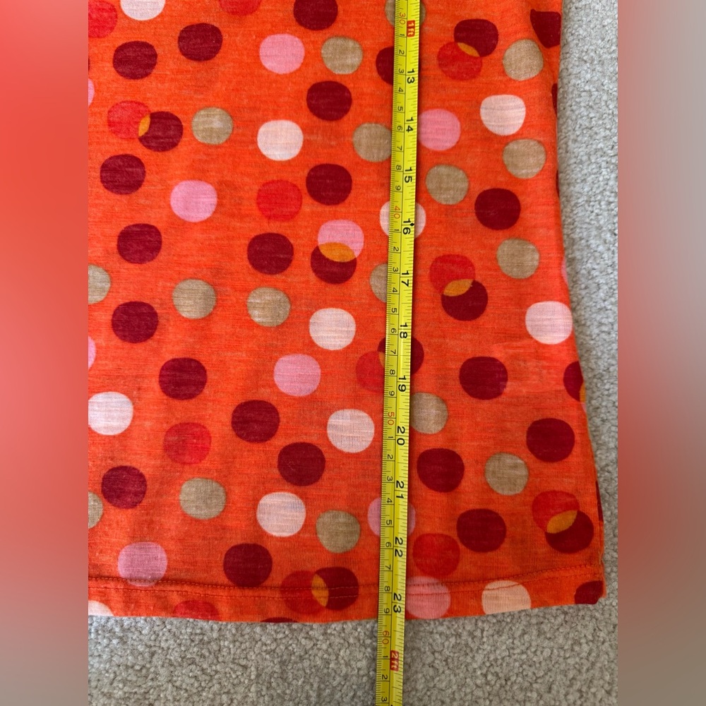 New Directions Orange With Colorful Polka Dot Blouse - Picture 10 of 11